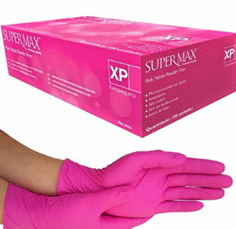 Luva Nitrílica de Procedimento Pink XP 100un Supermax